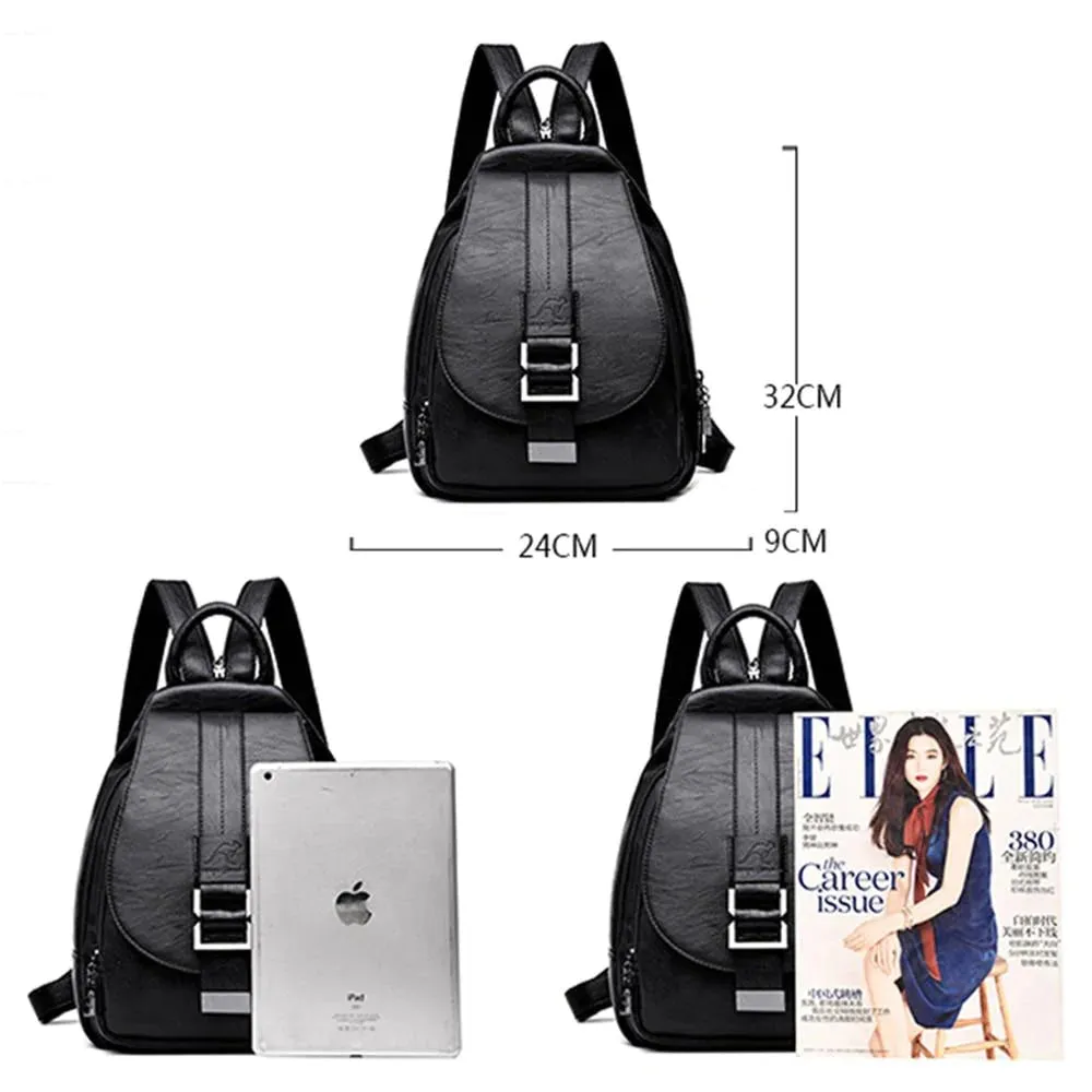 3-in-1 Women's Leather Casual Backpacks for Travel and School