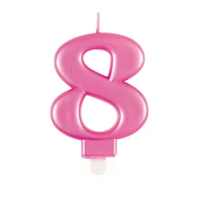 8 Pink Number Candle