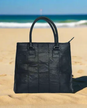 Black Premium Tote Leather Bag, Art: BG-1141