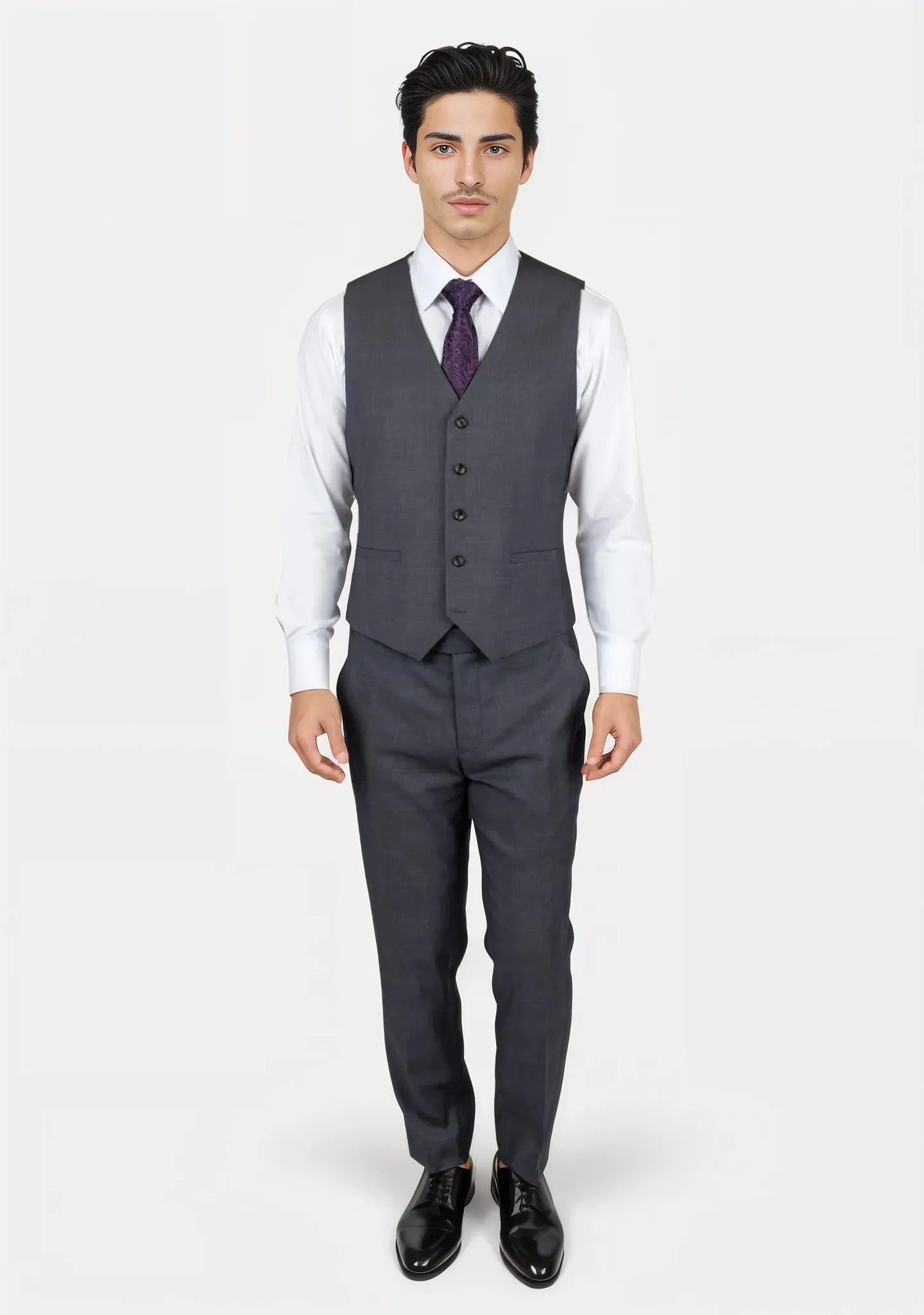 Charcoal Prince of Wales Vest