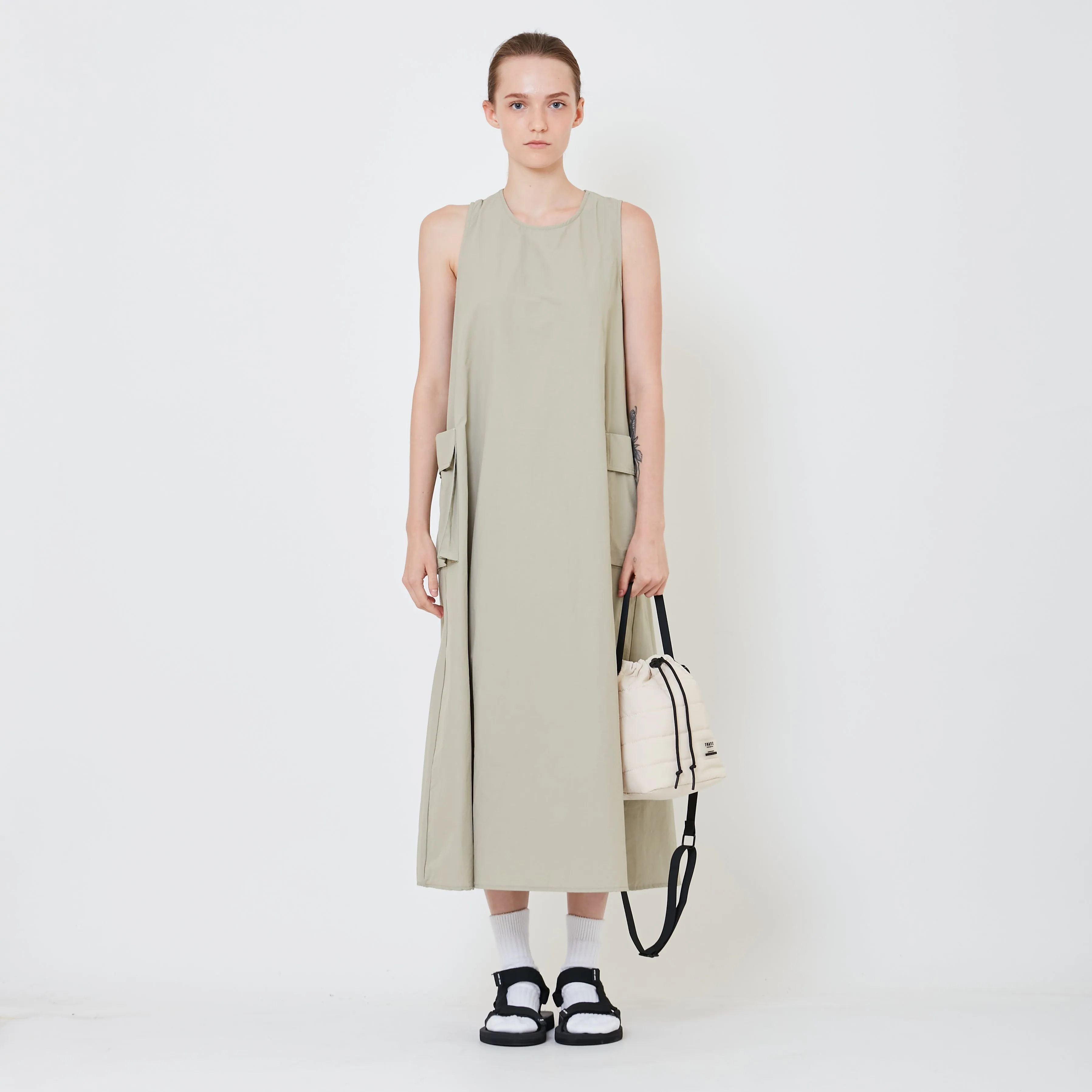 Crossbody Bucket Bag - Beige - SA2408028A