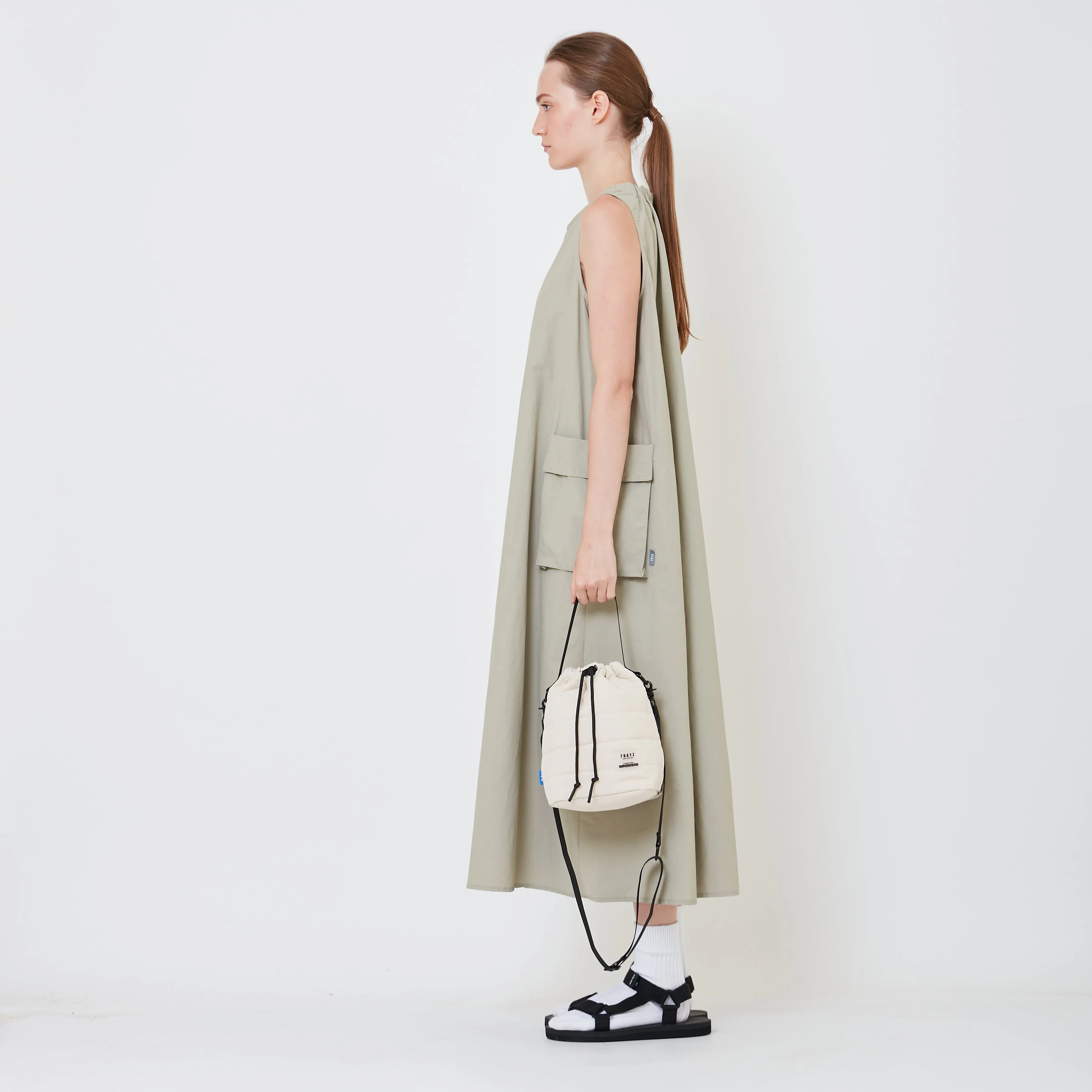 Crossbody Bucket Bag - Beige - SA2408028A