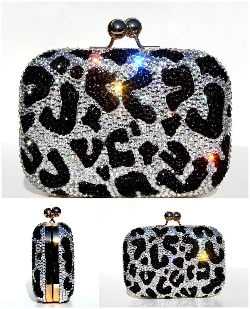 Crystal Leopard Clutch