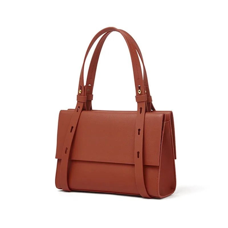 Genuine Leather Double Shoulder Tote Bag