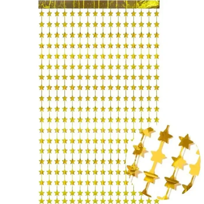 Gold Star Foil Backdrop Curtain