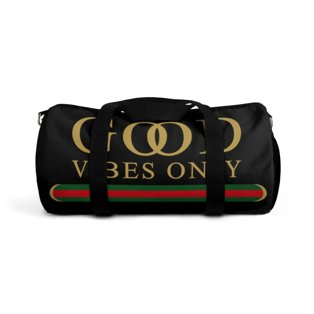 Good Vibes Only Black Duffel Bag