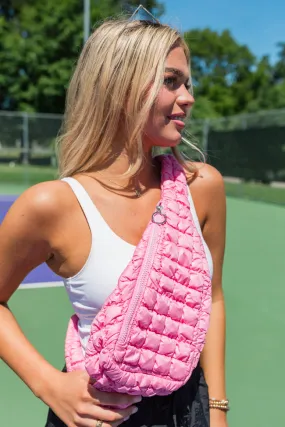 Got To Go Pink Quilted Sling Bag FINAL SALE