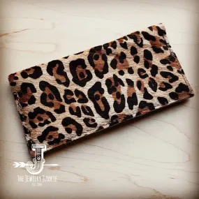 Hair on Hide Leather Wallet in Leopard