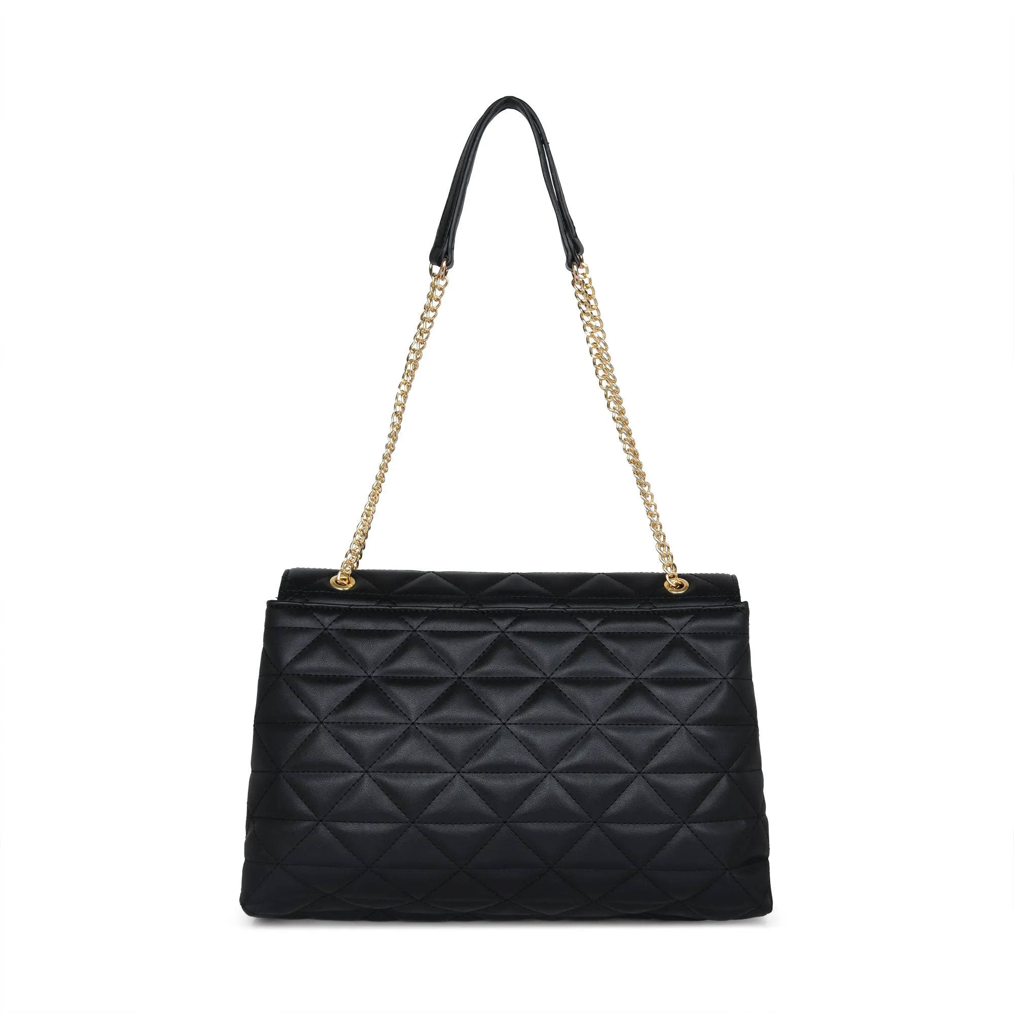 Lavie Luxe Black Large Women's Eden Flap Satchel Bag