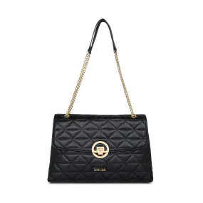 Lavie Luxe Black Large Women's Eden Flap Satchel Bag