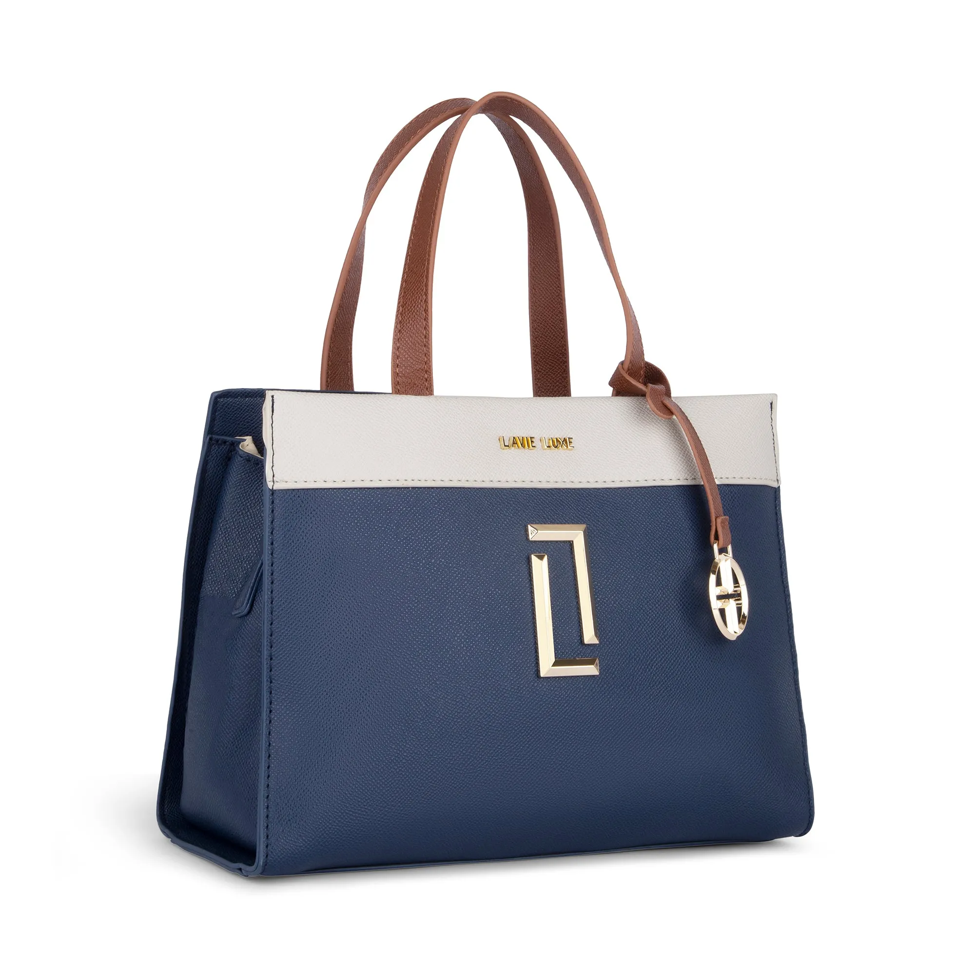 Lavie Luxe Navy Medium Women's Gehry Satchel Bag