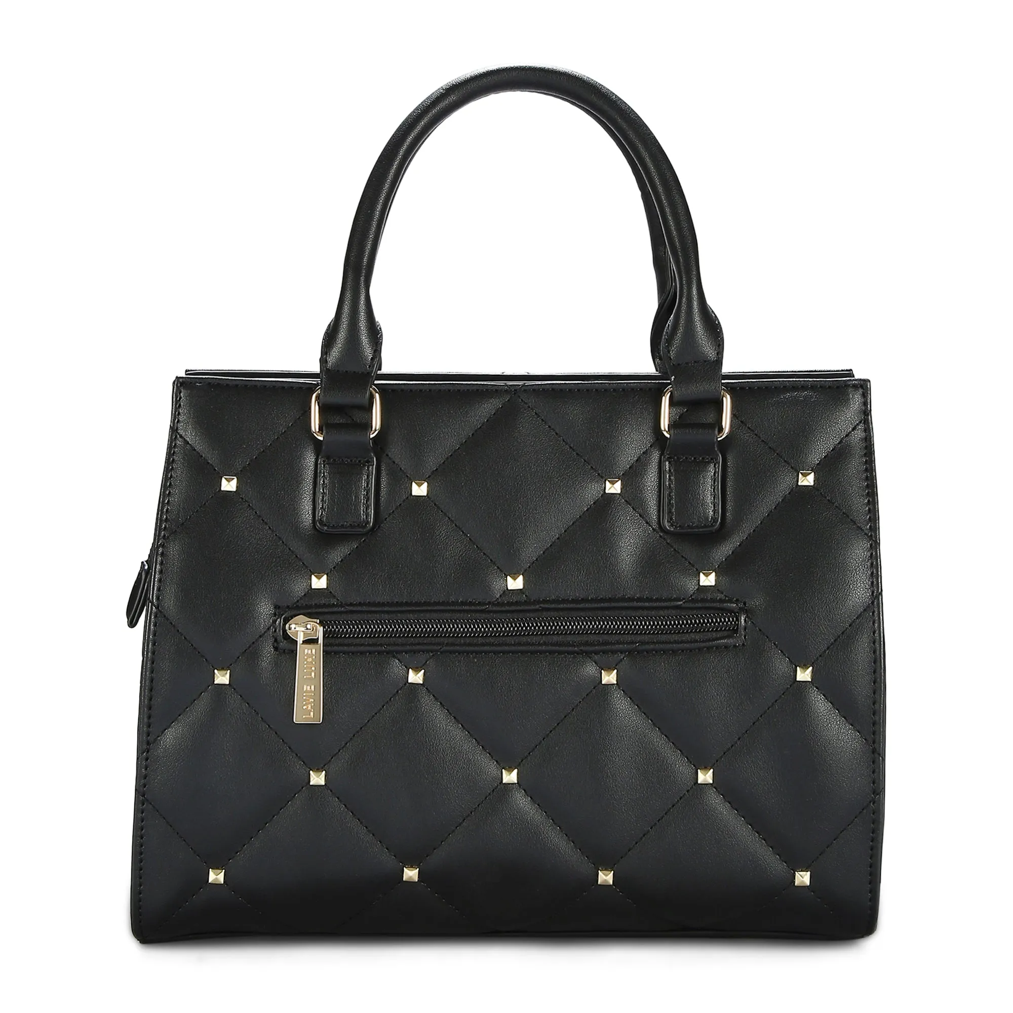 Lavie Luxe Stud Shelly Black Medium Women's Satchel