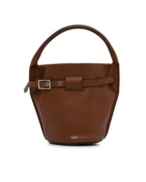 Leather Bucket Bag with Detachable Strap and Open Top