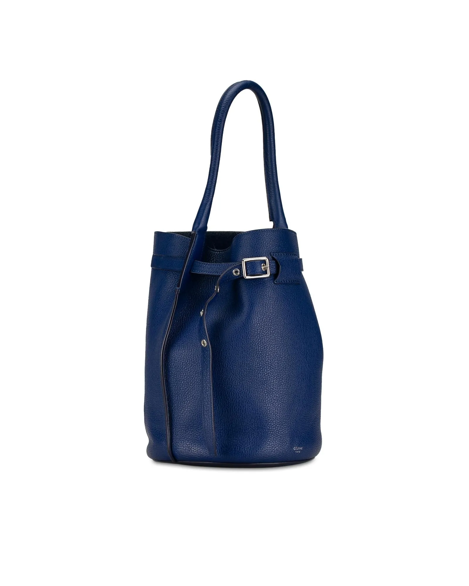 Leather Bucket Bag with Rolled Handle