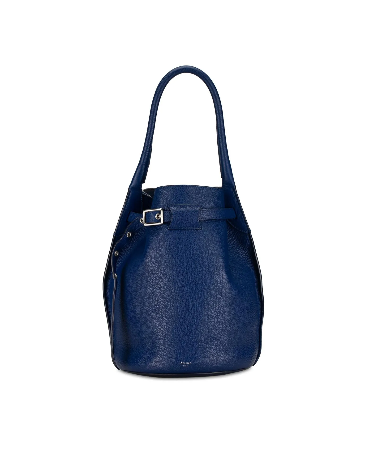 Leather Bucket Bag with Rolled Handle