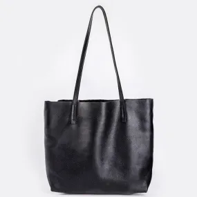 Leather Tote Bag Full Grain Leather Tote Bag Personalized gifts, Black