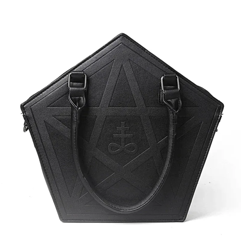 Pentagram Darkness Punk Soft Chain High Leather Quality Gothic Bag