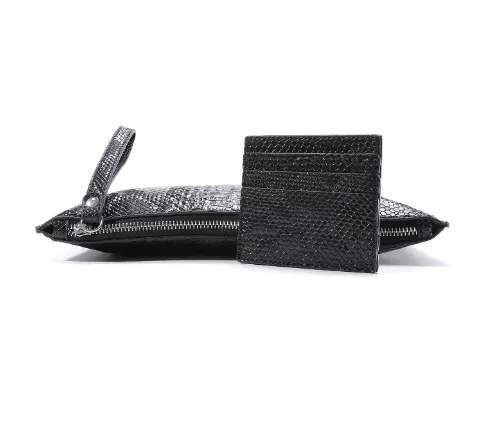 Pre Order:  Faux Snakeskin Card Wallet Envelope Bag