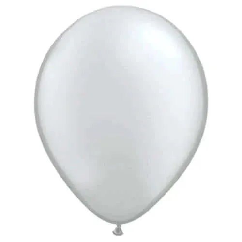 Qualatex - 5" Metallic Silver Latex Balloons (100ct)