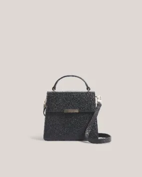 Roselii Bar Detail Medium Top Handle Bag Black