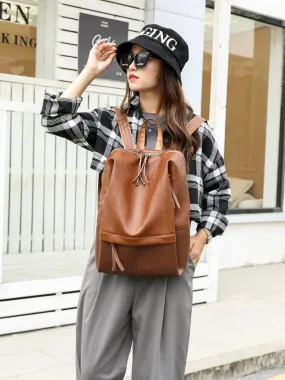 Women's High-End Casual Leather Backpack